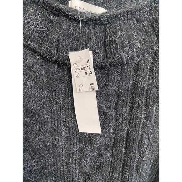 NWT Topshop Ruffle Back Cutout Flutter Boat Neck Sweater MED - Picture 9 of 11